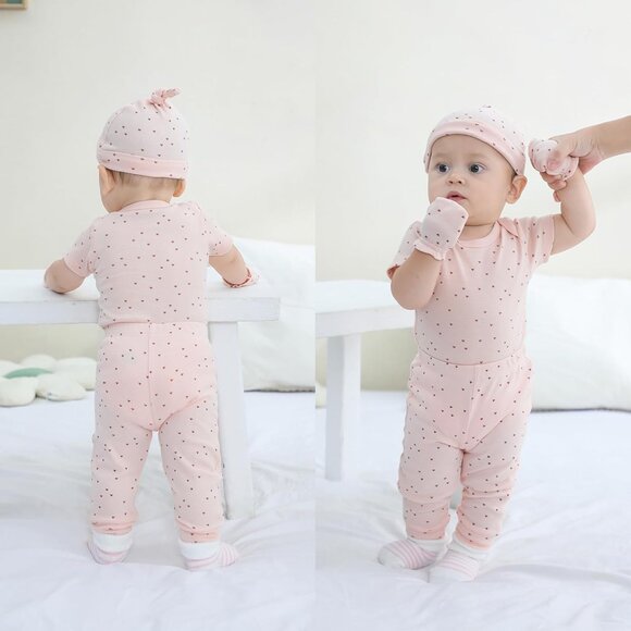 Strawberry Sunshine 10-Piece Baby Bodysuit & Pants Set for 3-6 Months - Picture 5 of 6